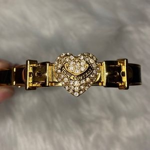 pave heart and belt hinge bangle